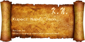 Kupecz Napóleon névjegykártya